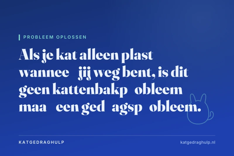 Tekstkaart van KatGedragHulp: Kat plast alleen als je niet thuis bent